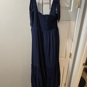 Crown & Ivy Dark Blue Maxi Dress 2x NWT